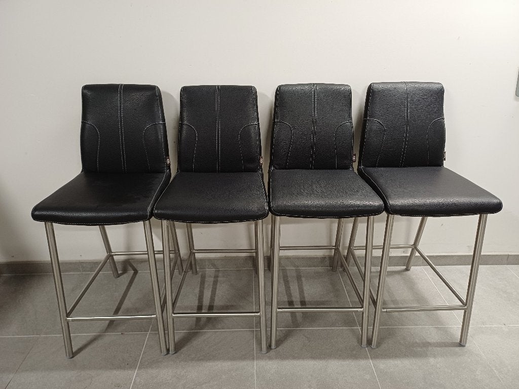 Lederen zitkrukken Henders & Hazel, Huis en Inrichting, Ophalen, Met voetsteun, Zo goed als nieuw, 90 cm of meer