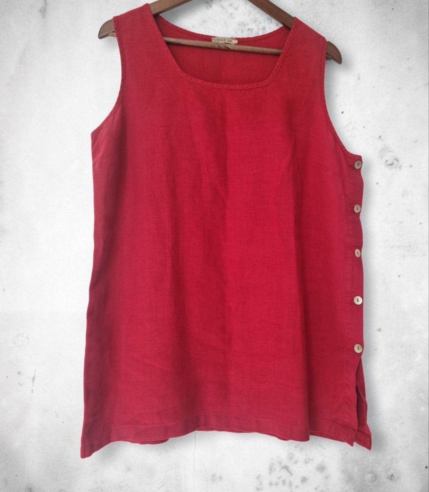 Comme Comme Ça tuniek/top – 100% linnen – maat M – rood

Moo, Maat 38/40 (M), Zo goed als nieuw, Zonder mouw, Rood