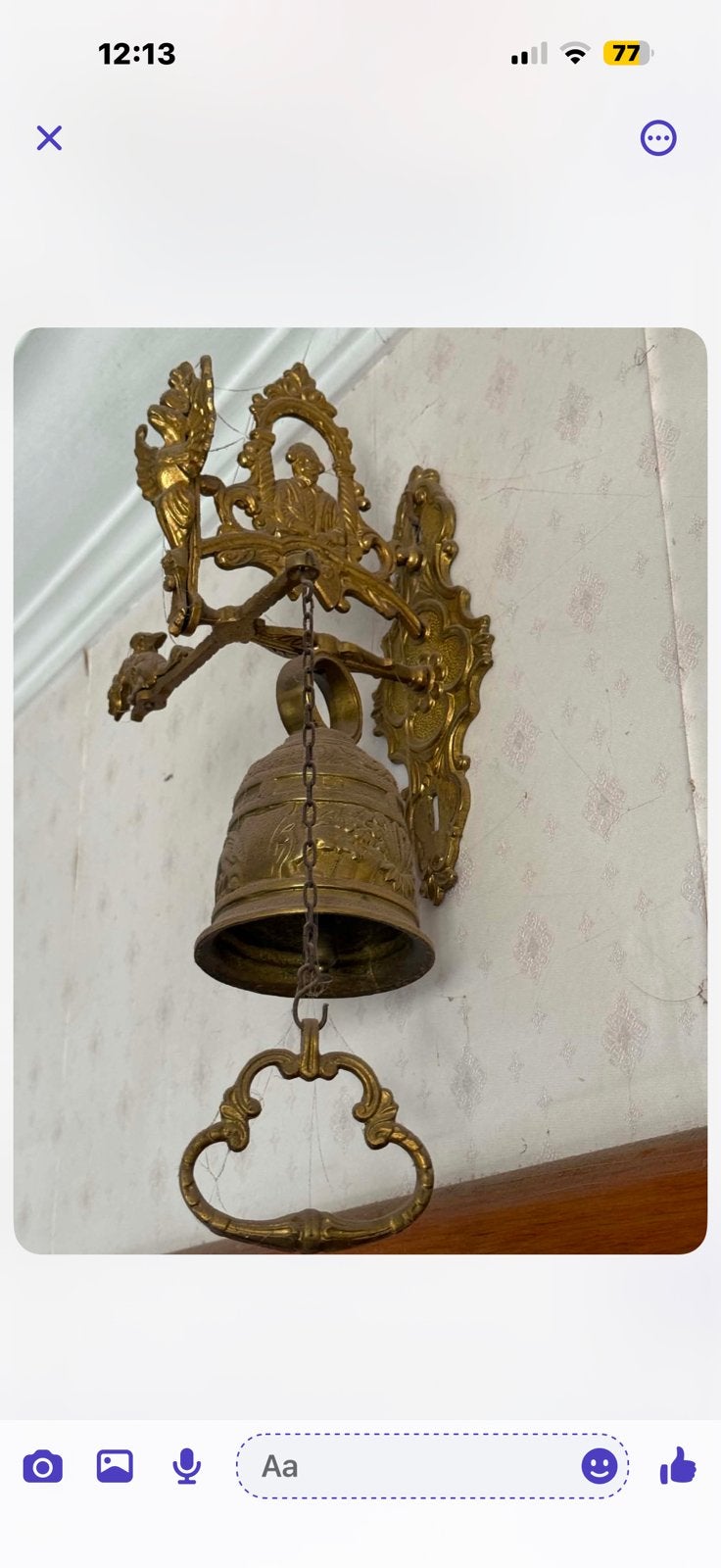 Oude koperen bel, Antiek en Kunst, Ophalen of Verzenden, Koper