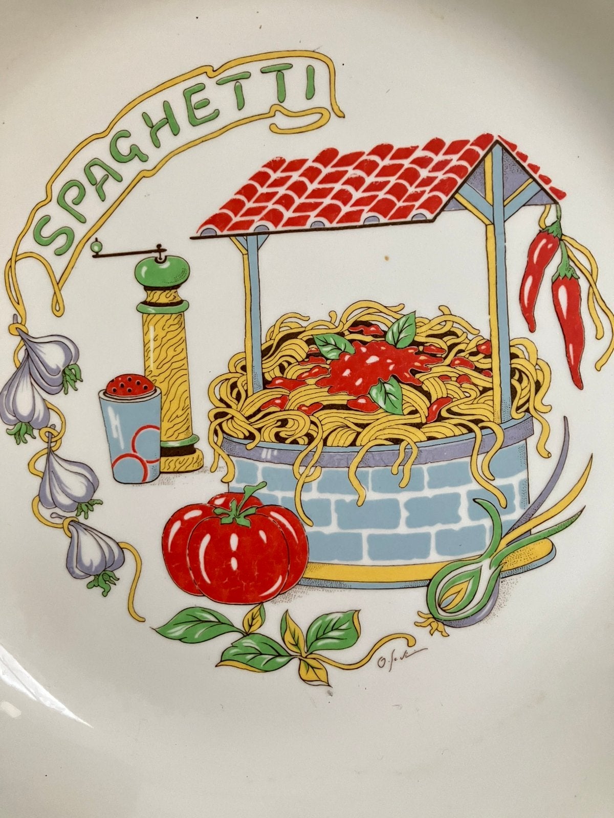 Groot spagetti bord diam.30 diepte 7 cm.kl. Wit, Ophalen, Zo goed als nieuw