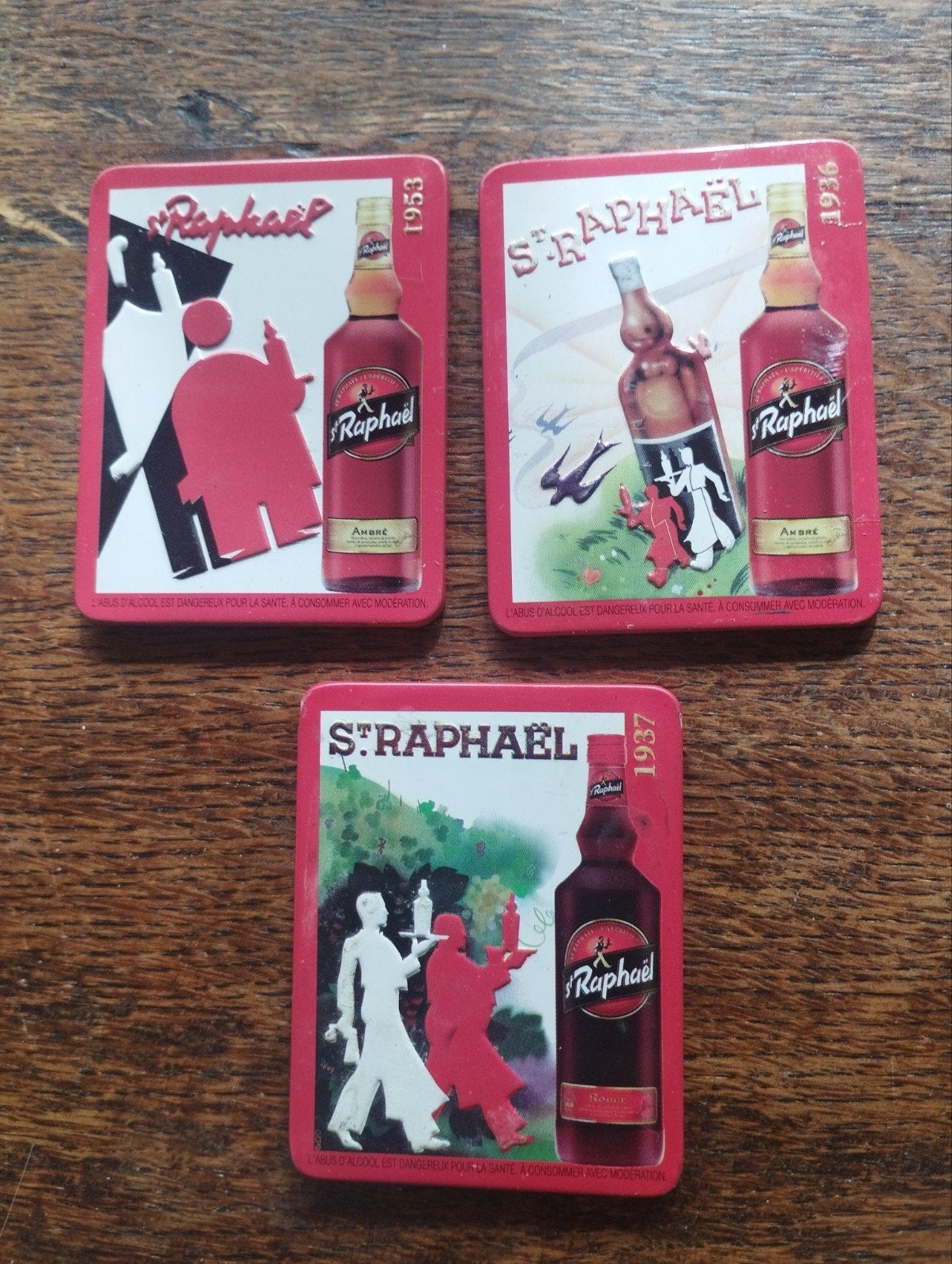 3 Magnets apéritif St Raphaël, Enlèvement ou Envoi