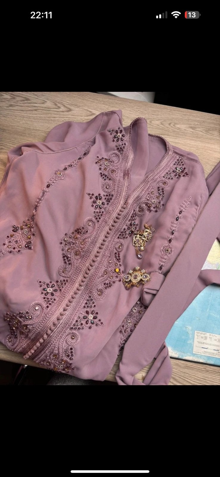 Caftan porter une fois, Kleding | Dames, Gelegenheidskleding, Ophalen of Verzenden, Zo goed als nieuw