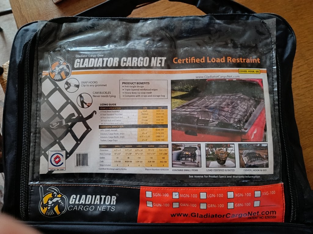 Vastbindnet voor voertuigen - Gladiator Cargo Net, Ophalen of Verzenden, Nieuw