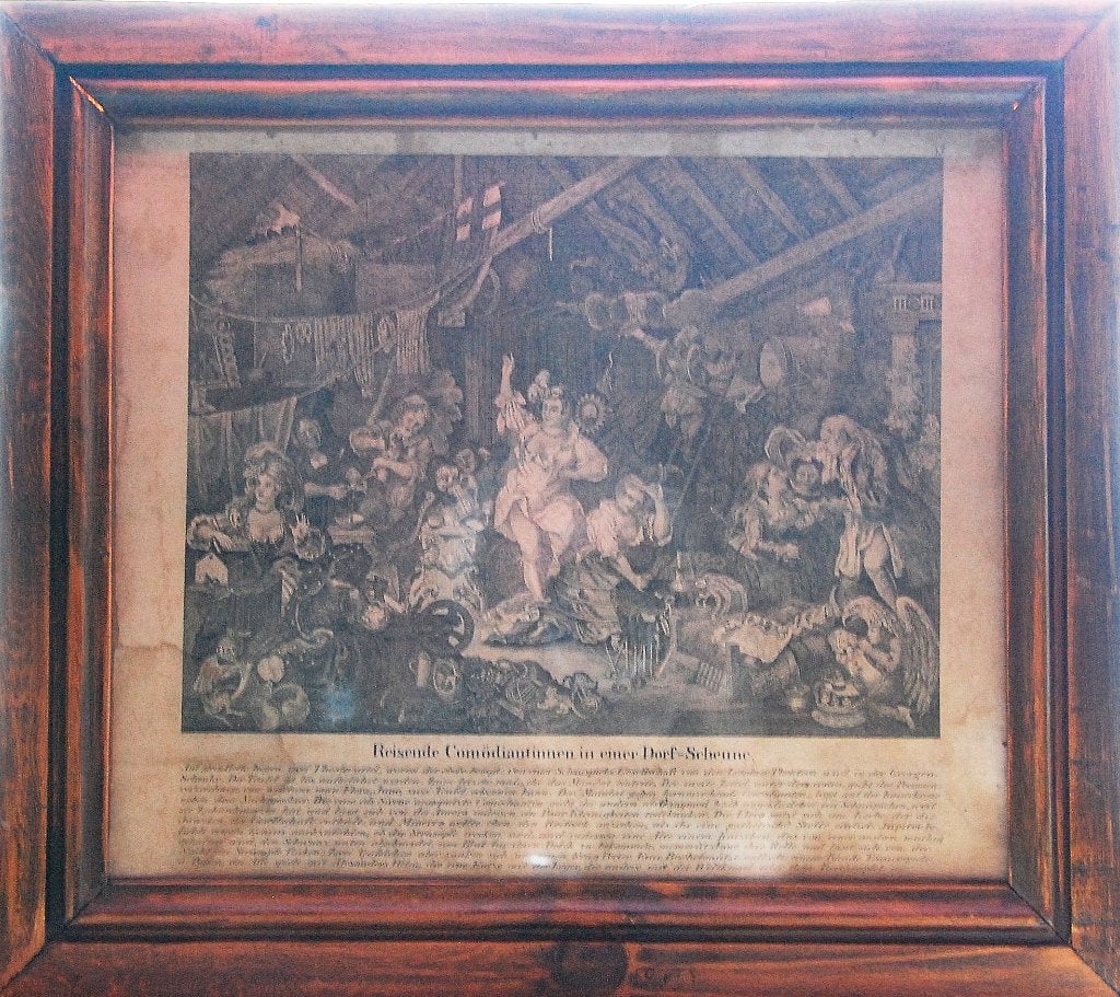 William Hogarth - Reisende Comödiantinnen in Dorf-Scheune, Antiek en Kunst, Ophalen, Ingelijst, 1800 - 1899, Mythologie