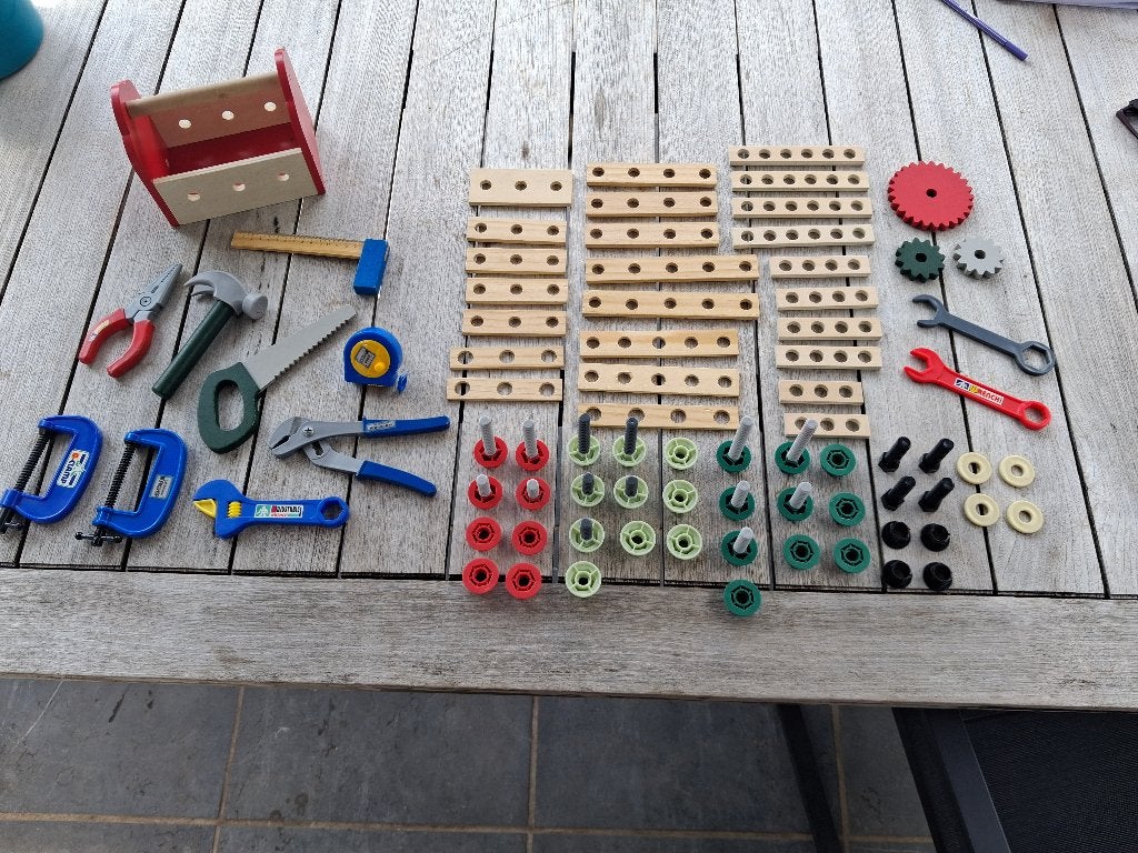 Speelgoedgereedschap + boormachine, Kinderen en Baby's, Speelgoed | Overig, Gebruikt, Jongen of Meisje, Ophalen of Verzenden