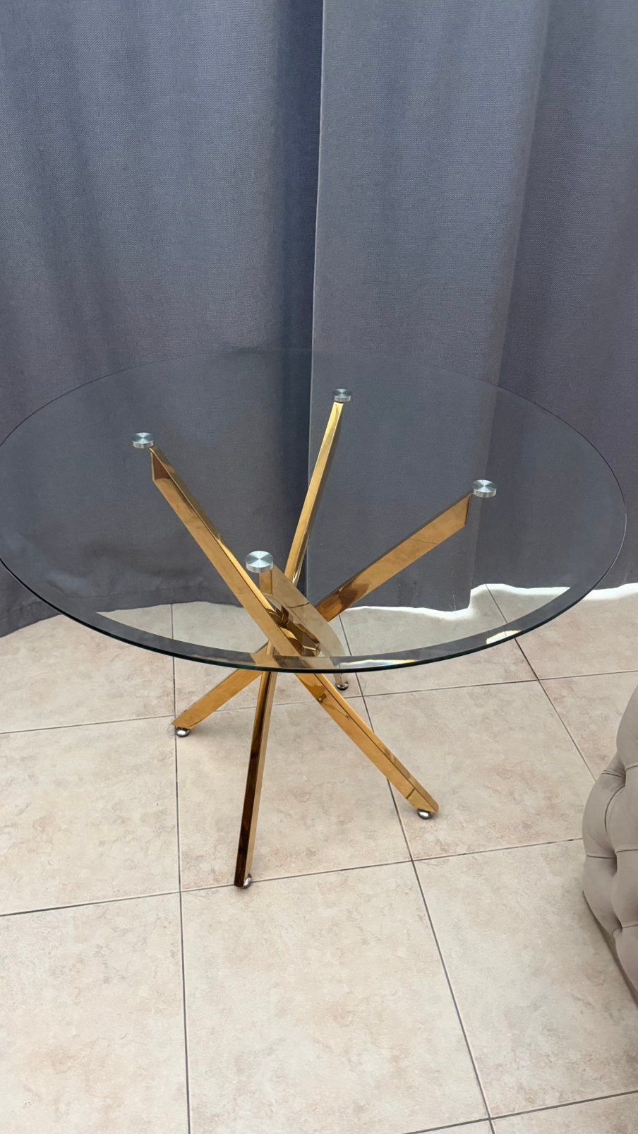 Glazen eettafel, Ophalen, Zo goed als nieuw, Glas
