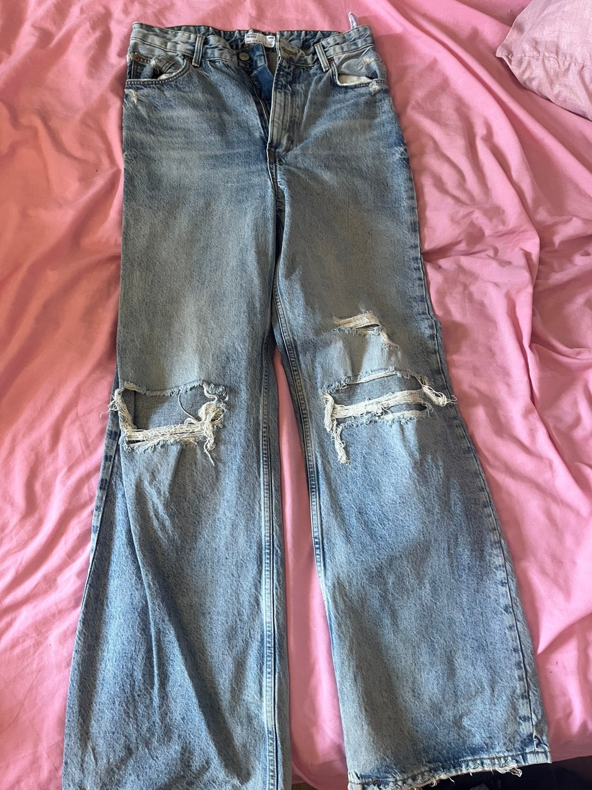 Ripped baggy jeans, Kleding | Dames, Spijkerbroeken en Jeans, Ophalen of Verzenden, Zo goed als nieuw, Blauw, W33 - W36 (confectie 42/44)