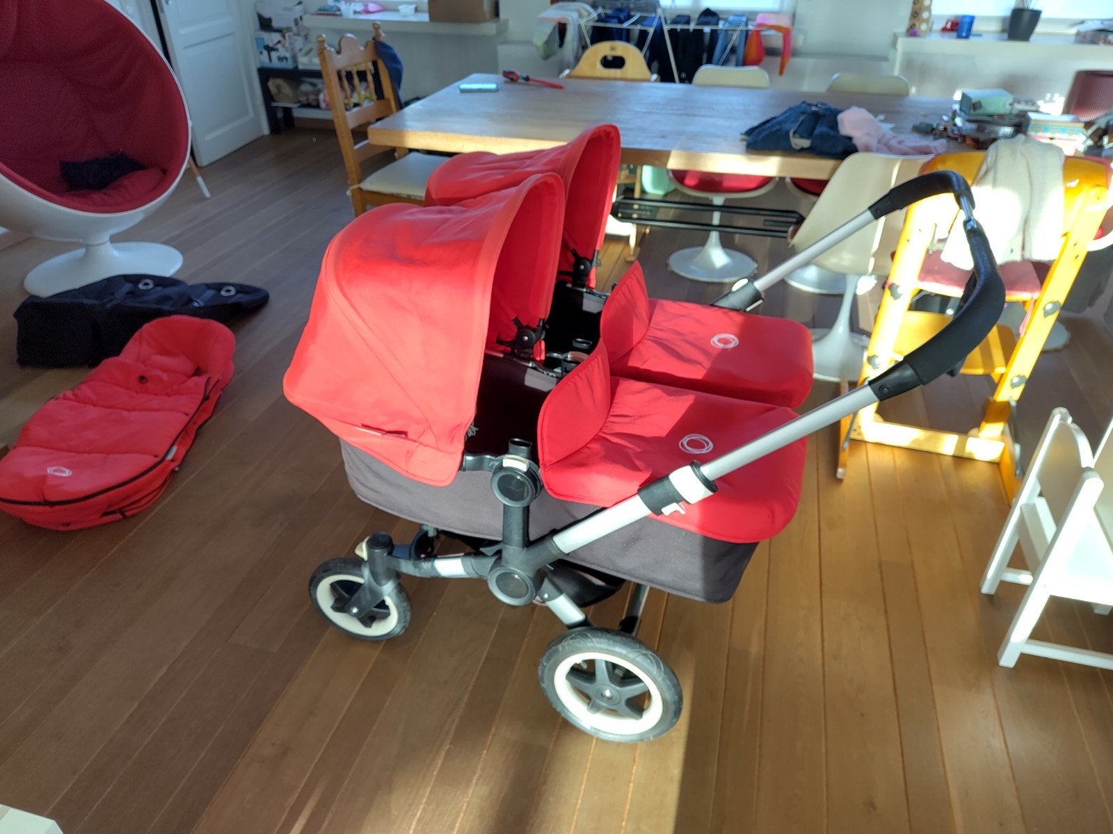 Bugaboo Donkey Duo tweeling kinderwagen, Ophalen, Overige merken, Zonnekap