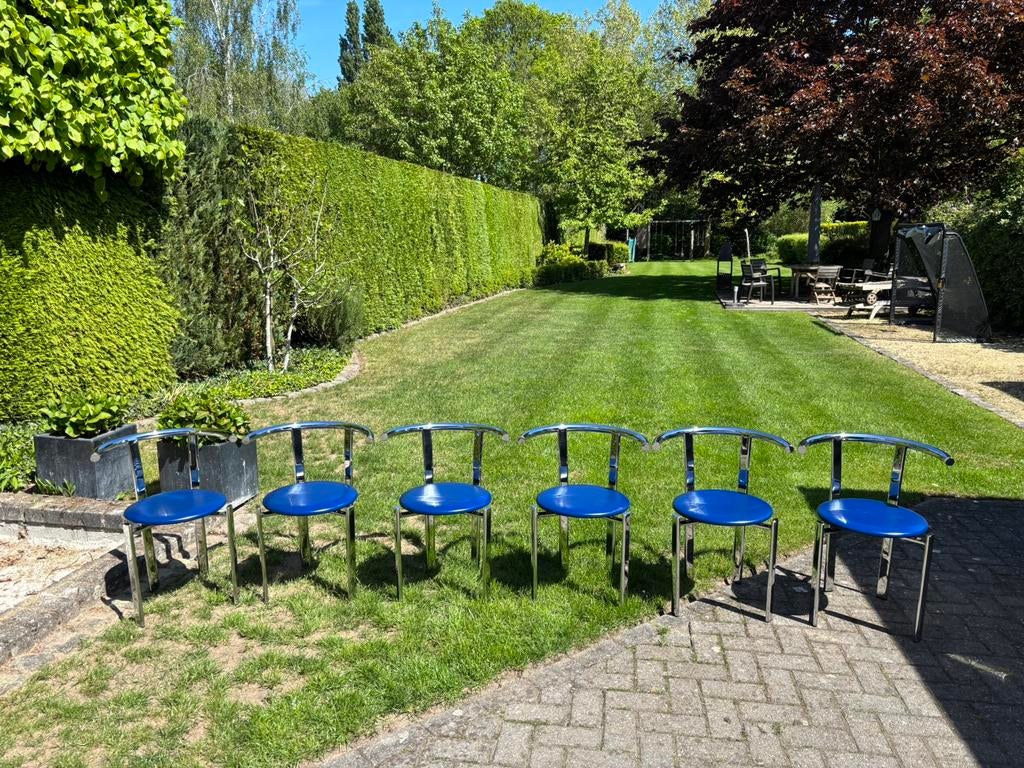 💙🤍 Vintage design stoelen, Ophalen, Gebruikt