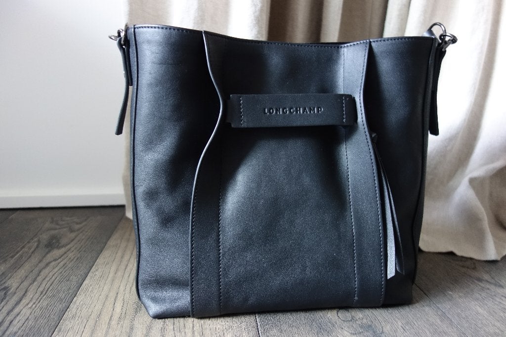 Sac épaule "3D" noir "LONGCHAMP", Envoi, Utilisé, Noir, Sac à bandoulière