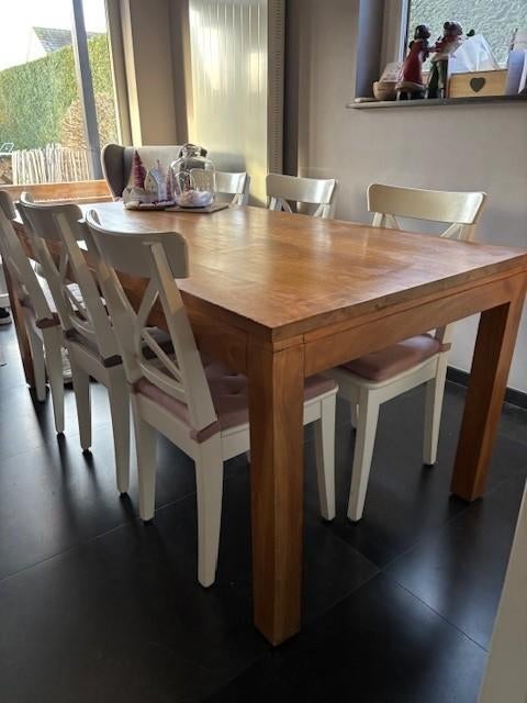 Tafel in Teakhout - Tijdloos - Robuust, Ophalen, Teakhout, 50 tot 100 cm, Vijf personen of meer
