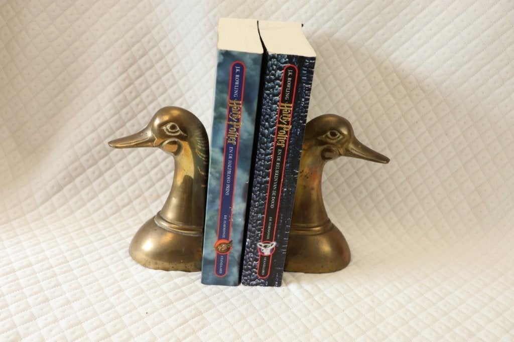 Vintage Messing Eendenkop Boekensteun, Antiek en Kunst, Antiek | Brons en Koper, Ophalen of Verzenden, Koper