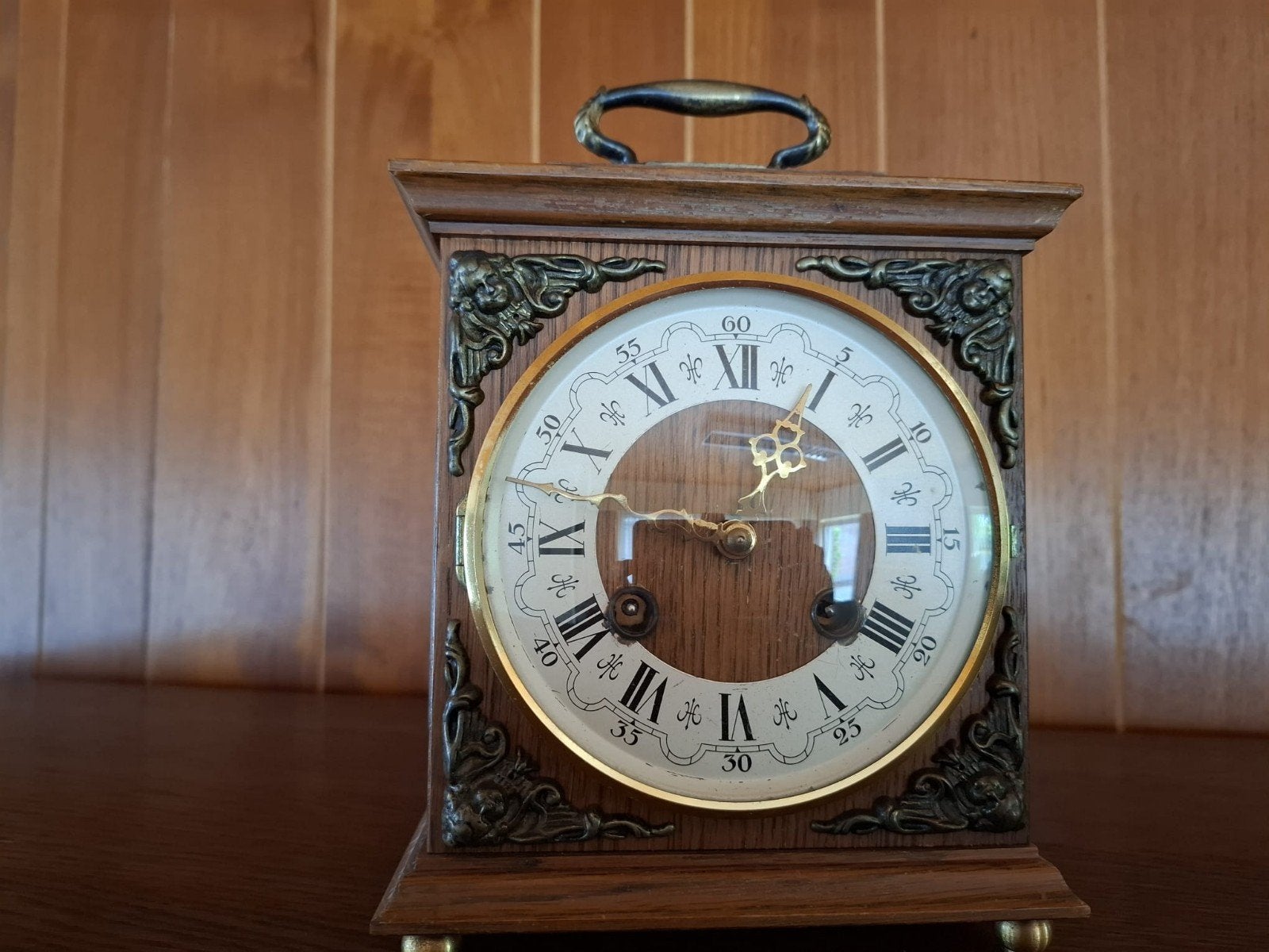 Horloge de table vintage avec horloge mécanique et percussio, Enlèvement
