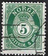 1 Postzegel Noorwegen 1910 Posthorn-NORGE in Antiqua, Postzegels en Munten, Postzegels | Europa | Scandinavië, Ophalen of Verzenden