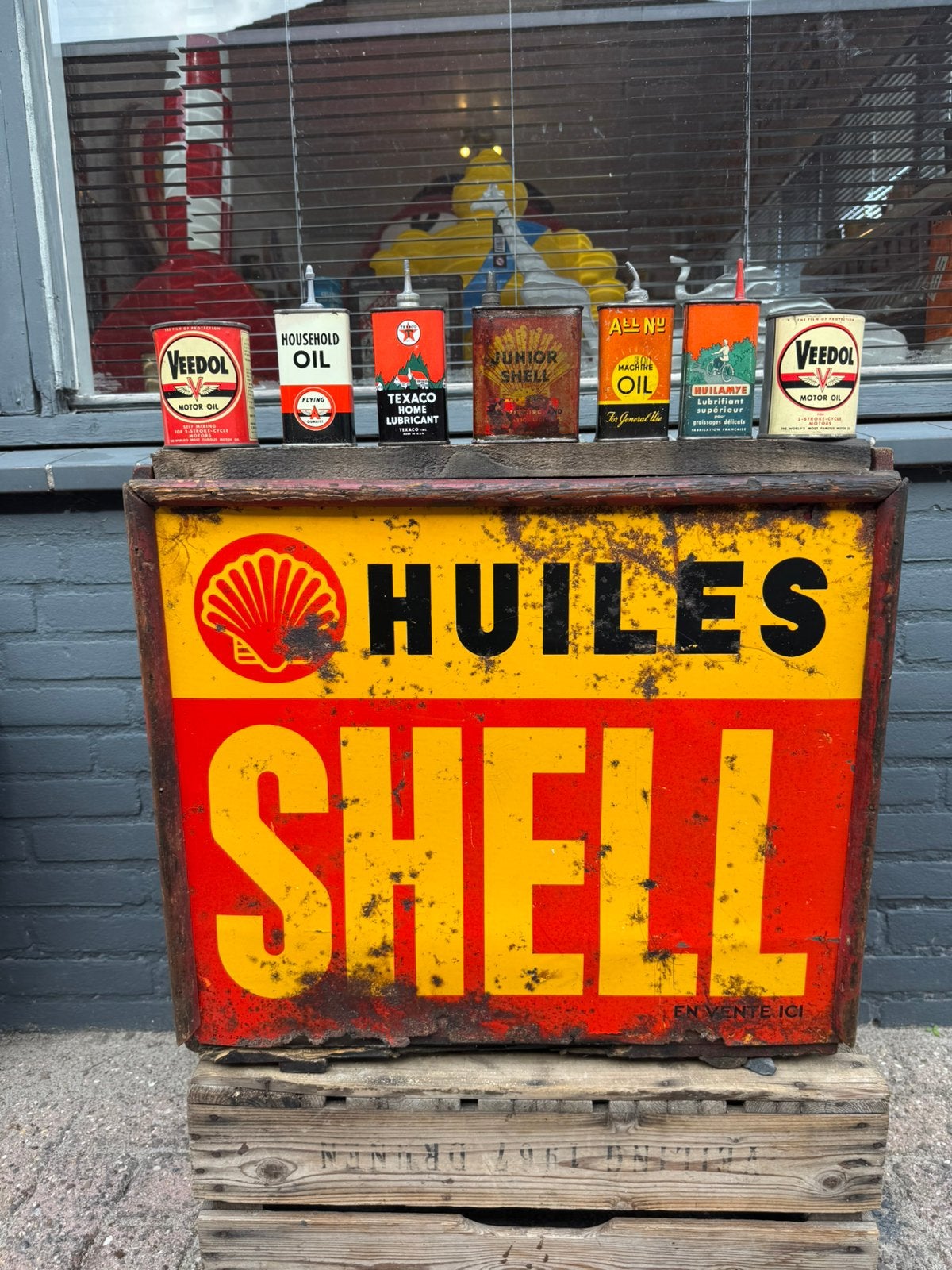 SHELL olie oude reclame krat / kist, Verzamelen, Ophalen, Reclamebord, Gebruikt, .