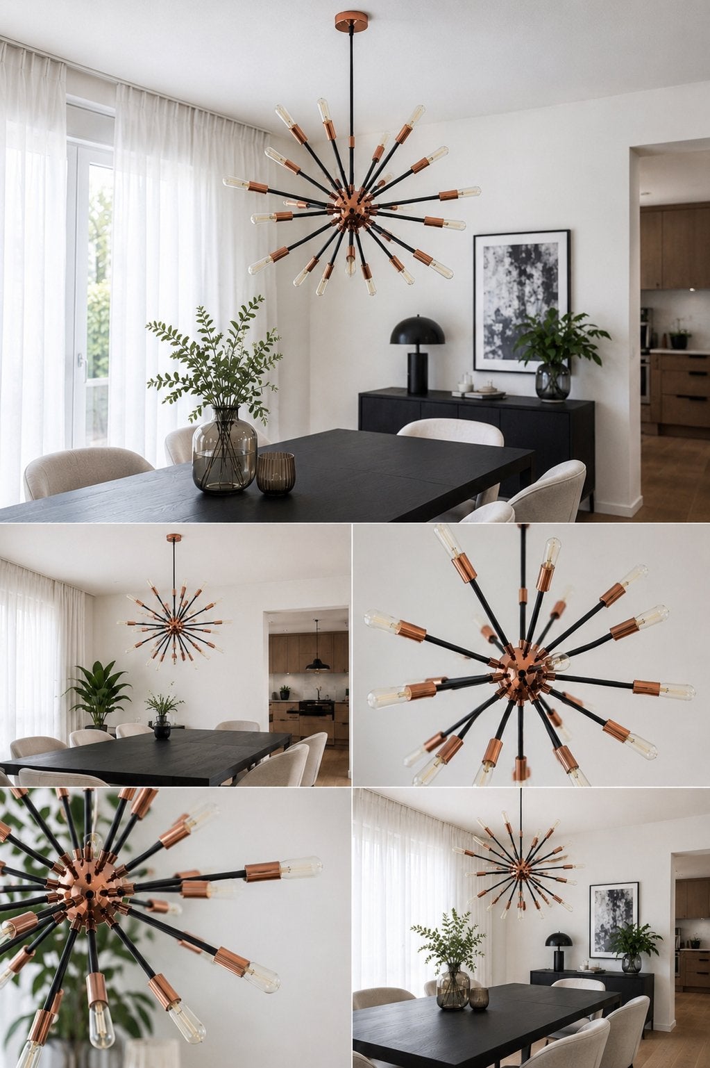 Sputnik Hanglamp Zwart/Koper, Huis en Inrichting, Ophalen, Zo goed als nieuw