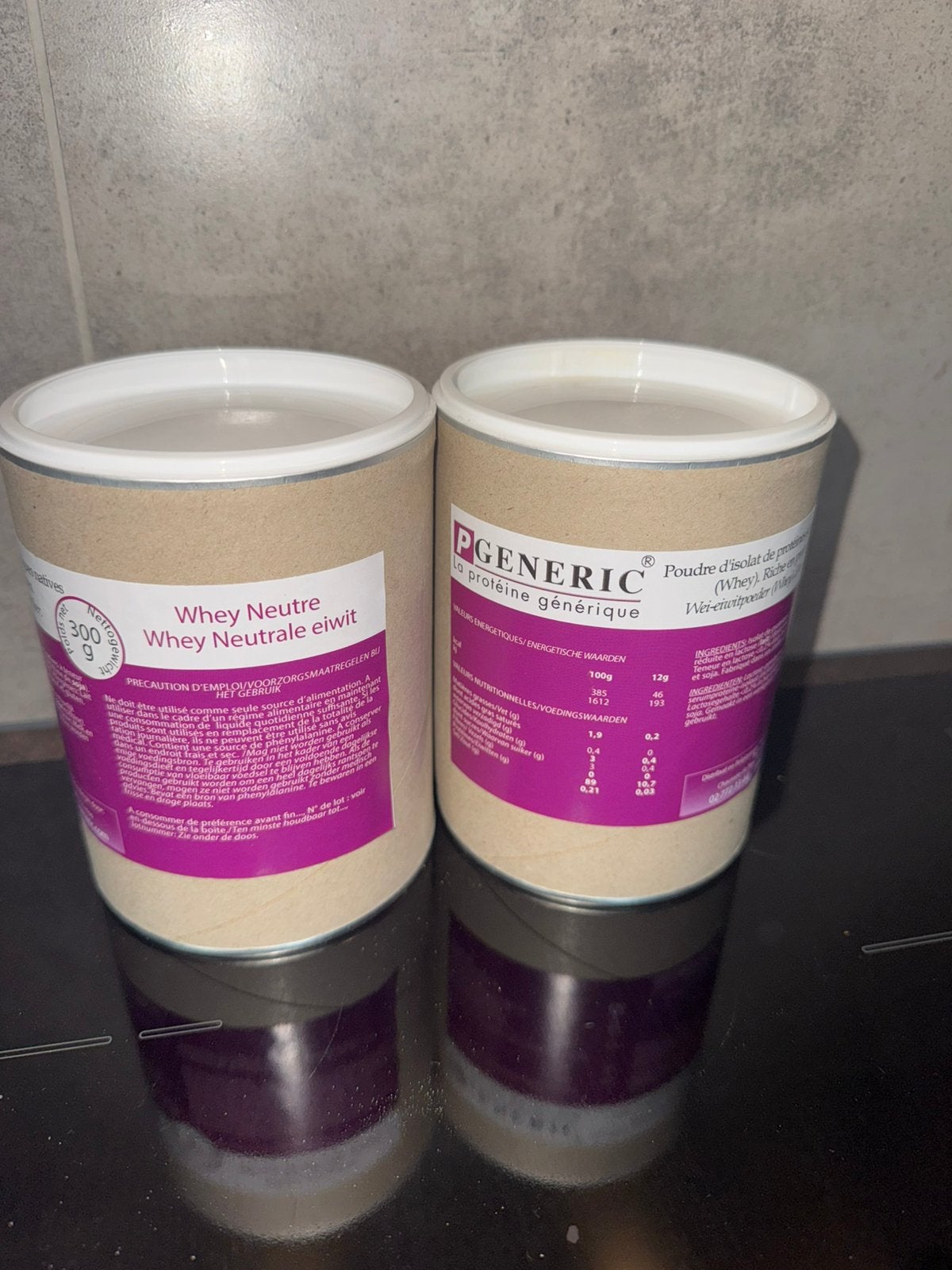 2x PGeneric Whey Isolate (2x300g) –Unflavored Protein Powder, Enlèvement ou Envoi, Comme neuf