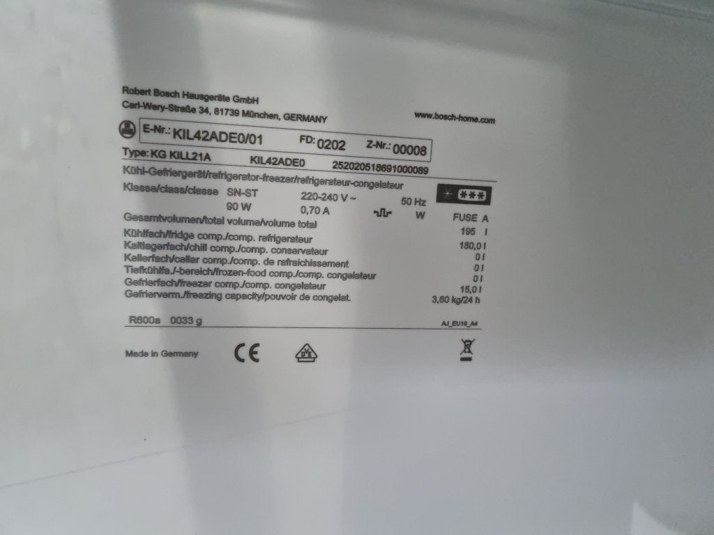 koelkast (inbouw), Elektronische apparatuur, Ophalen, 150 tot 200 liter, 120 tot 140 cm, Zo goed als nieuw