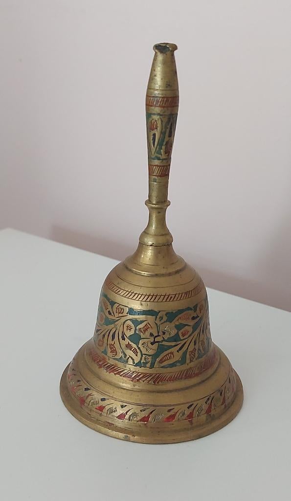 Tafelbel (messing/email), Antiek en Kunst, Curiosa en Brocante, Ophalen