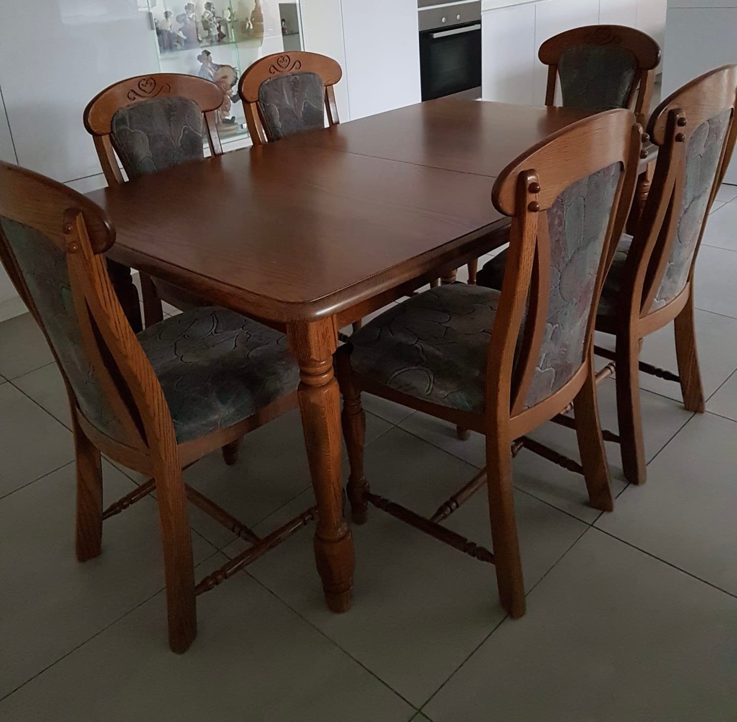 Massief Eiken Eettafel + 6 Stoelen te koop, Huis en Inrichting, Complete eetkamers, Ophalen, Zo goed als nieuw