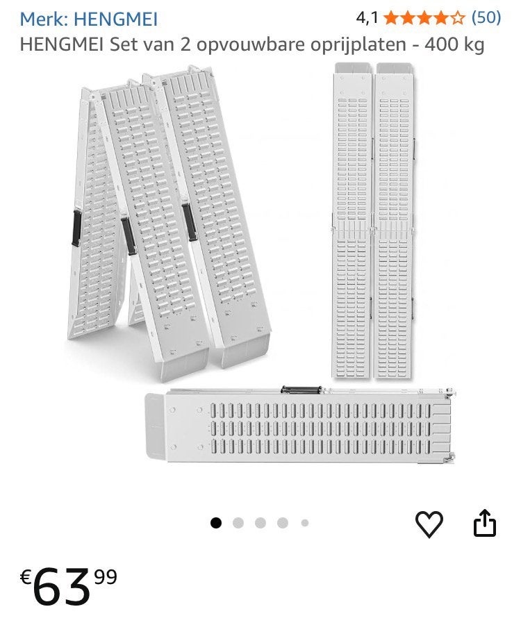 Oprijramp 180cm - 200kg/stuk, Ophalen