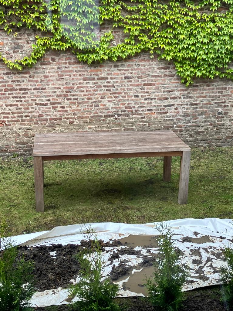 Table en teck, Jardin & Terrasse, Tables de jardin, Enlèvement, Utilisé, Rectangulaire, Bois