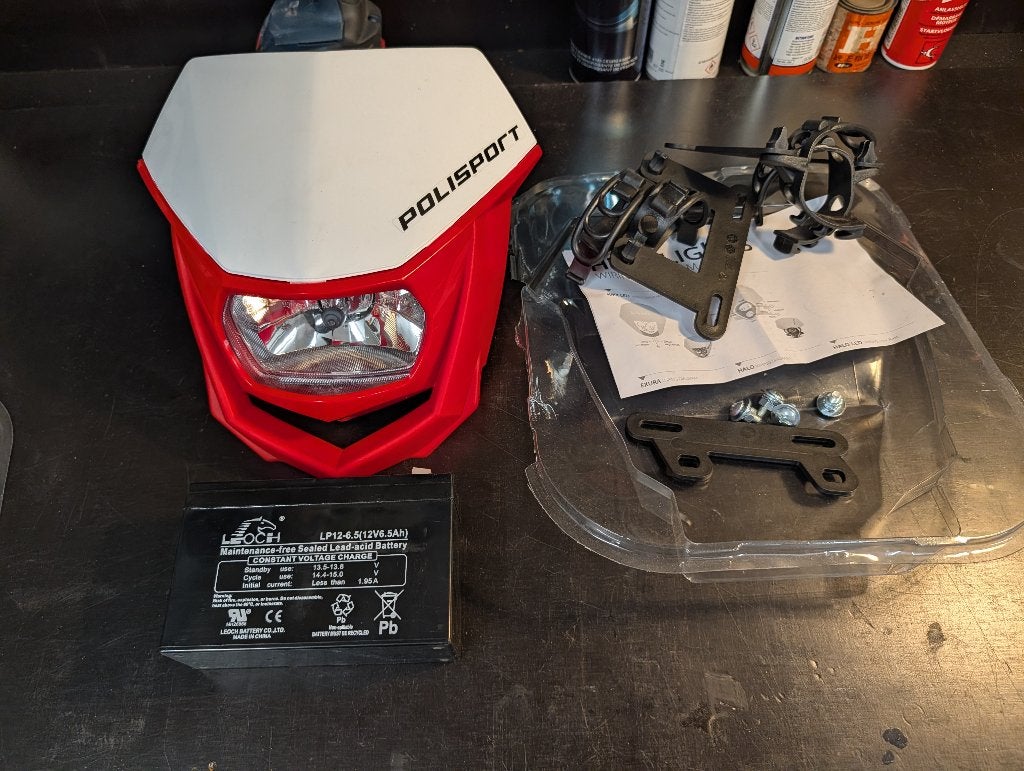 Phare halogène Polisport Halo pour vélo de motocross 12 V, Motos, Enlèvement ou Envoi, Neuf