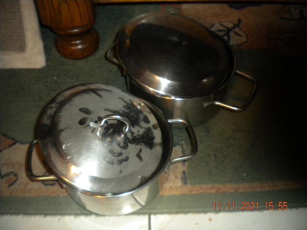 Inox kastrollen (2st.), Ophalen