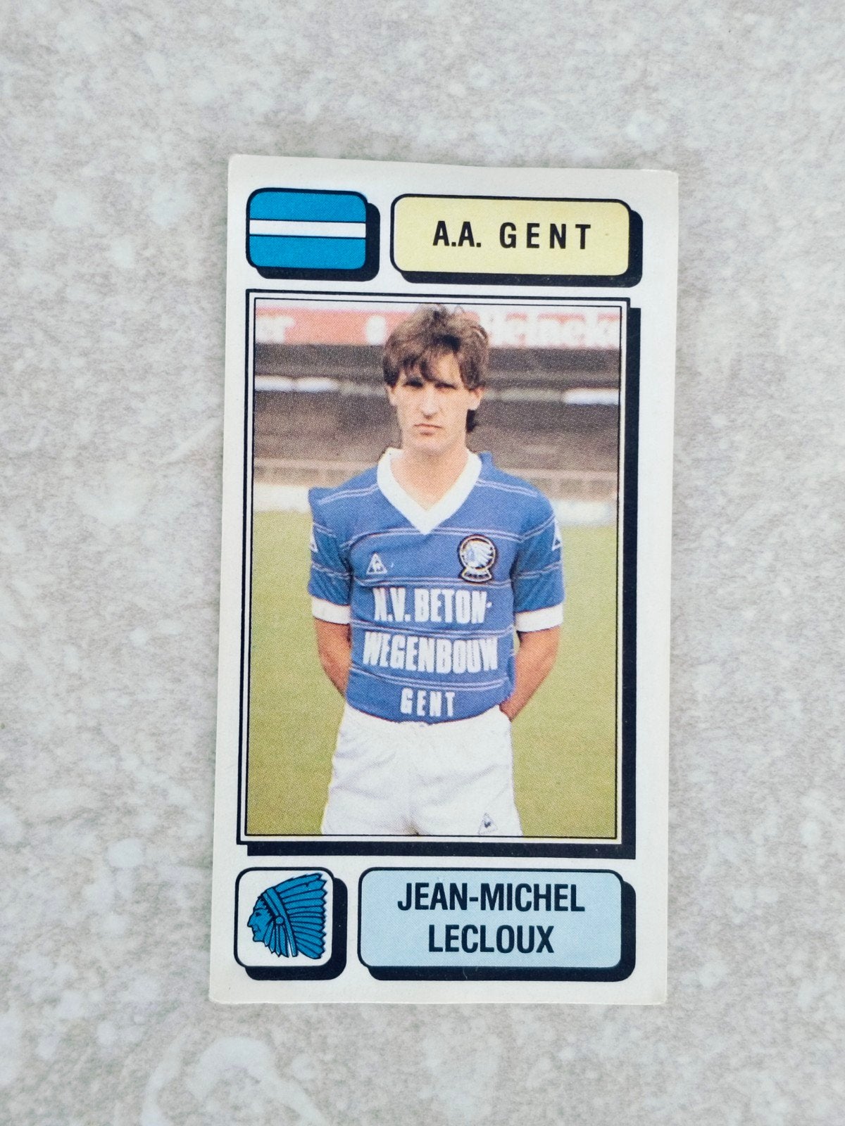 Panini sticker Football 83 Jean-Michel Lecloux AA Gent, Enlèvement ou Envoi, Autocollant