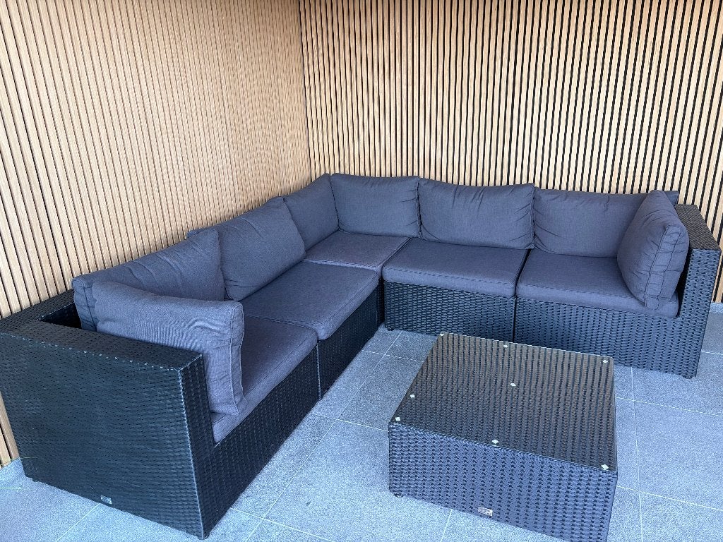 Lounge Set Bois le duc, Comme neuf, Synthétique, Sets de jardin, 6 places