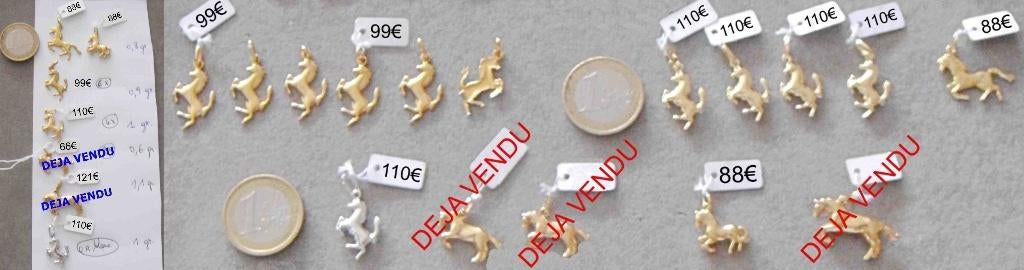 Pendentif en forme de cheval qui galope, en or 18K, NEUF, Neuf, Enlèvement ou Envoi, Or, Or