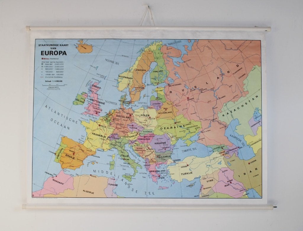 Carte scolaire : Carte de l'Europe, Antiquités & Art, Antiquités | Cartes scolaires, Enlèvement ou Envoi, Géographie