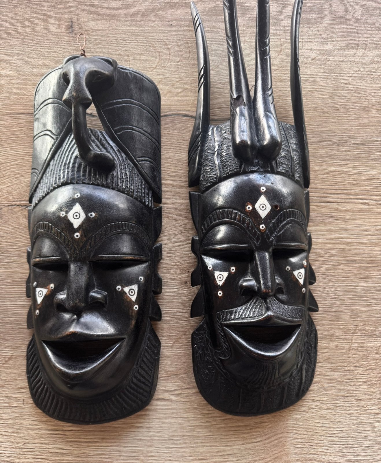Afrikaanse maskers, Suspension murale, Autres styles, Comme neuf, Fait main