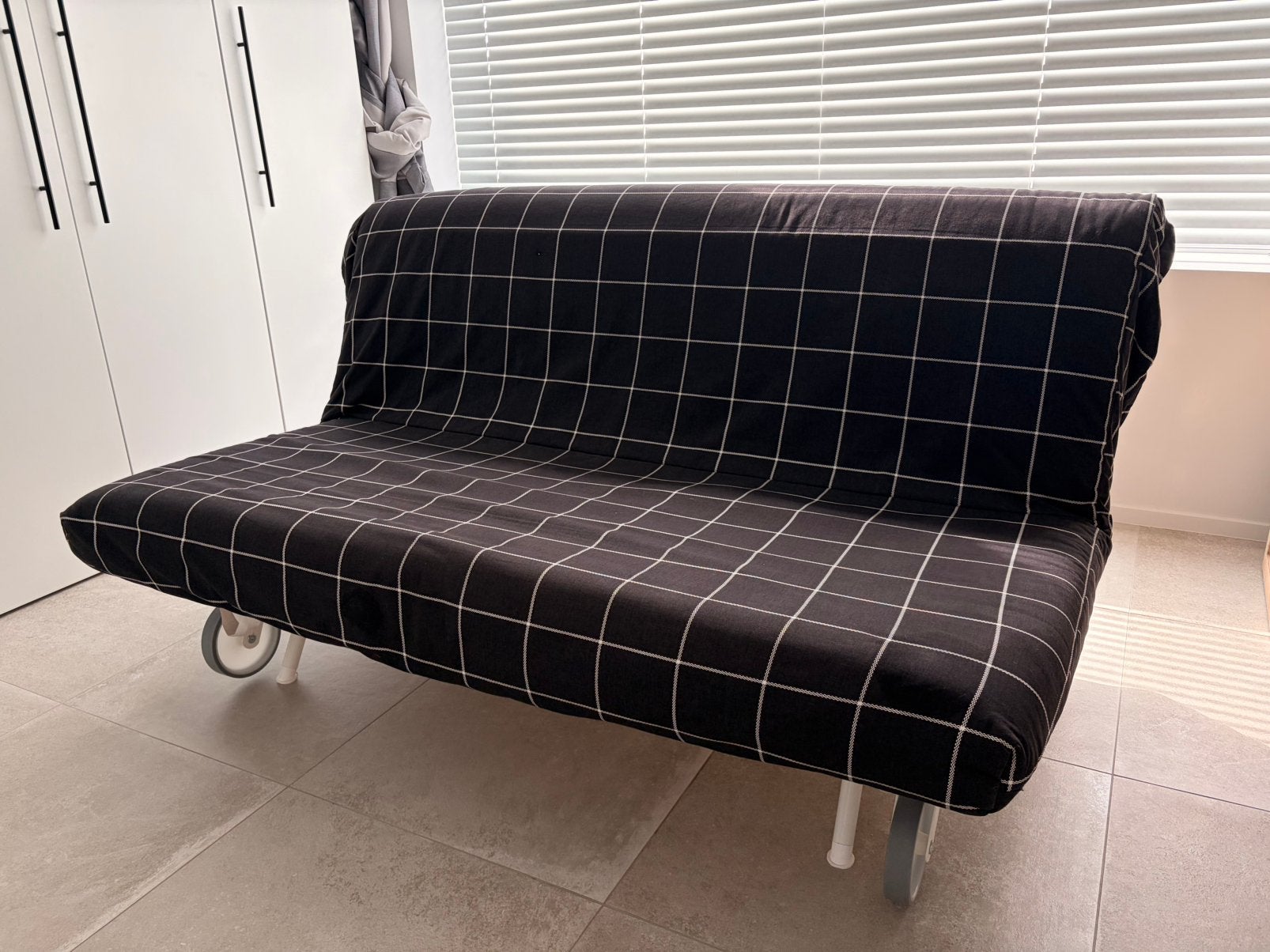 Zetelbed PS Ikea 160x200, Ophalen, Gebruikt, Zwart, Tweepersoons