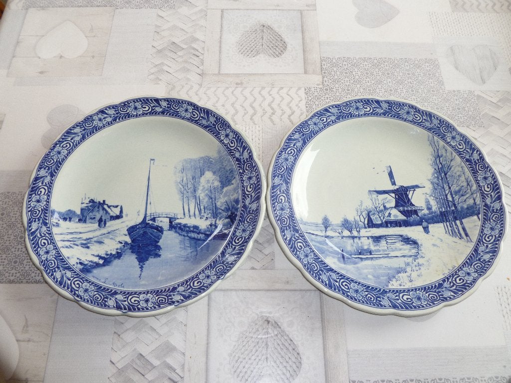 Assiettes Murales VINTAGE Bleu de Delft (30 cm ), Antiquités & Art, Enlèvement