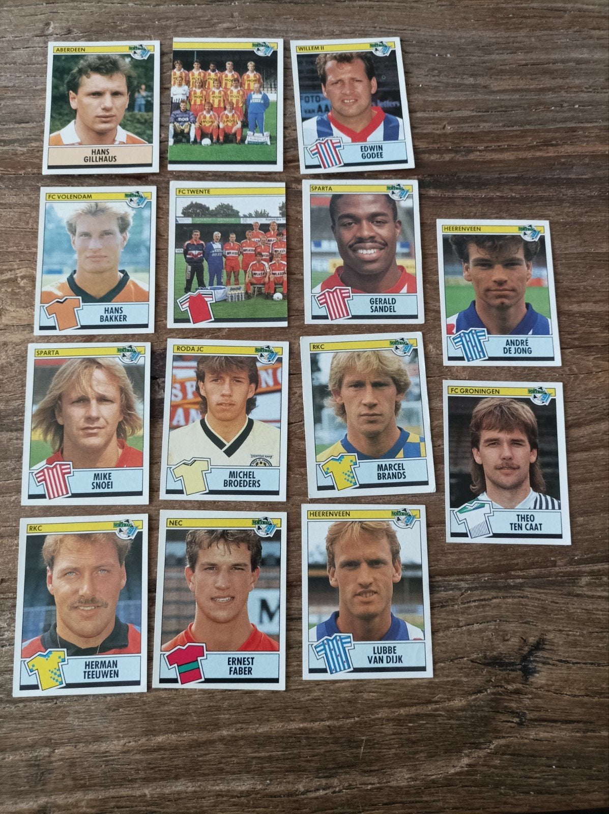 Panini voetbal eredivisie 91 , 14 verschillende stickers, Hobby en Vrije tijd, Ophalen of Verzenden