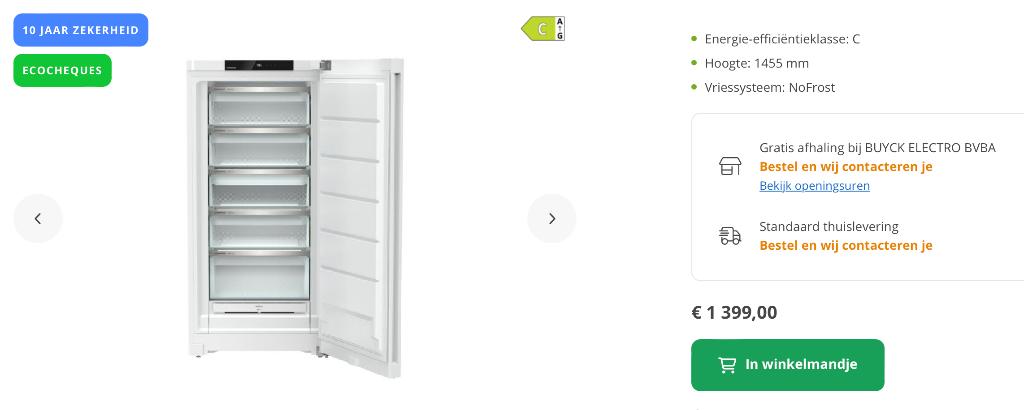 diepvrieskast, Neuf, Congélateur, 60 à 90 cm, Autoportant