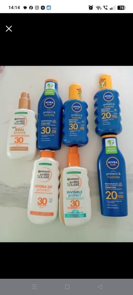 Crème solaire, Enlèvement