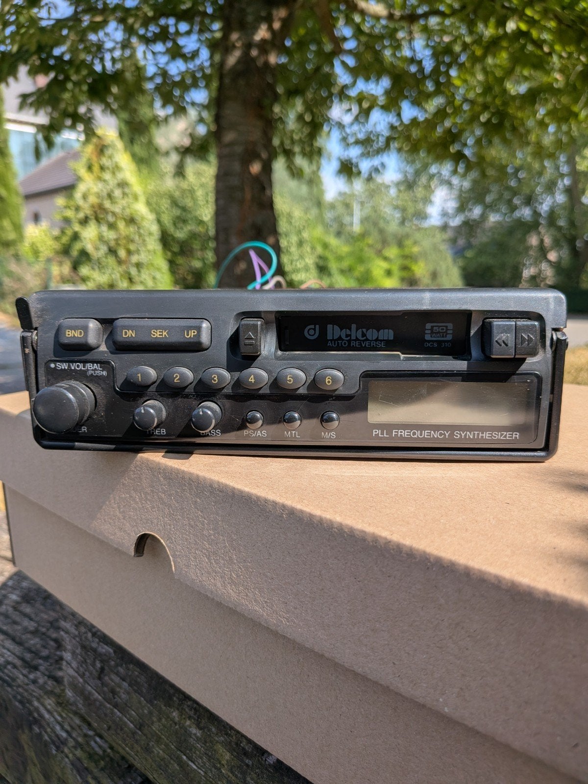 vintage Delcom autoradio met cassette, Ophalen of Verzenden, Gebruikt