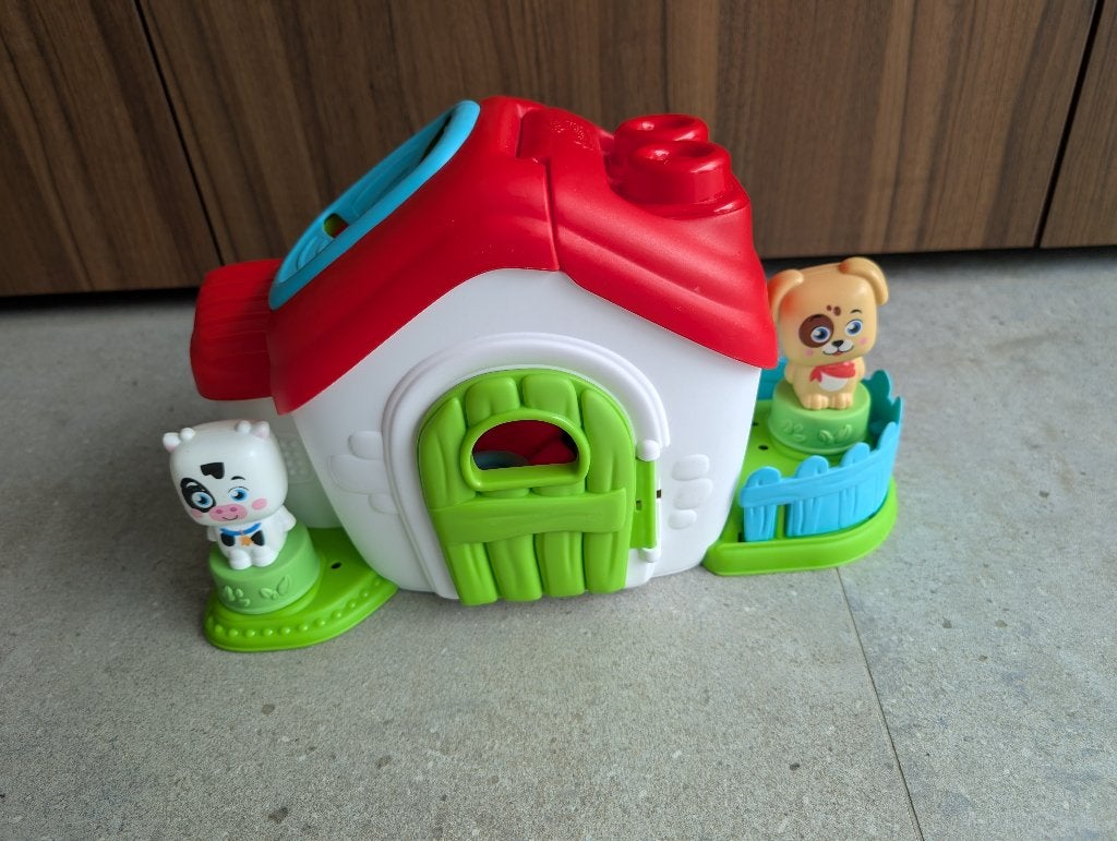 Speelhuisje Clementoni boerderij met 8 blokken, Kinderen en Baby's, Ophalen, Zo goed als nieuw, Bouwen