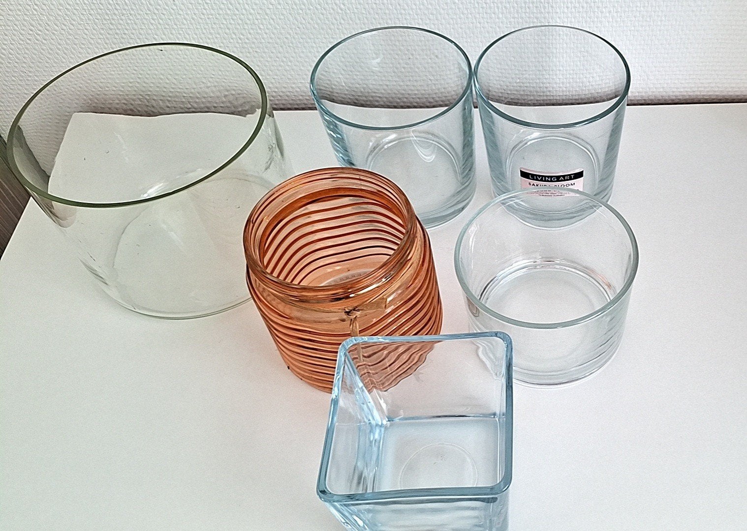 Lot de 6 photophores / vases en verre, Enlèvement ou Envoi