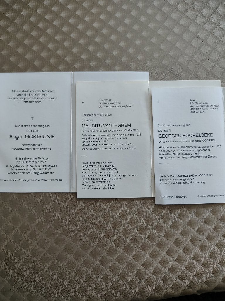 rouwberichten doodsprentjes, Ophalen of Verzenden, Bidprentje