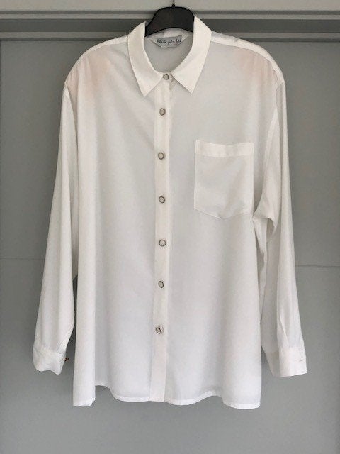 Witte dames blouse lange mouw / maat 52, Kleding | Dames, Wit, Maat 46/48 (XL) of groter, Ophalen of Verzenden, Zo goed als nieuw