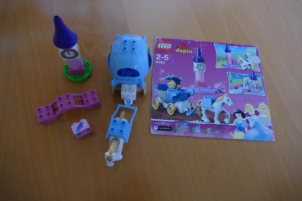 lego: duplo: koets , Assepoester, kasteel, Ophalen of Verzenden, Zo goed als nieuw, Losse stenen, Duplo