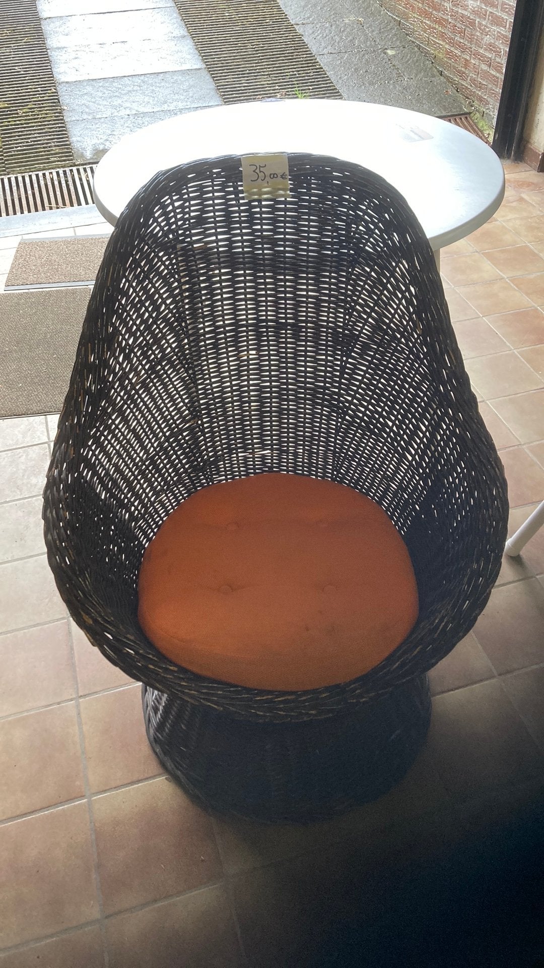 Vintage rotan stoel, Huis en Inrichting, Stoelen, Ophalen, Gebruikt, Eén