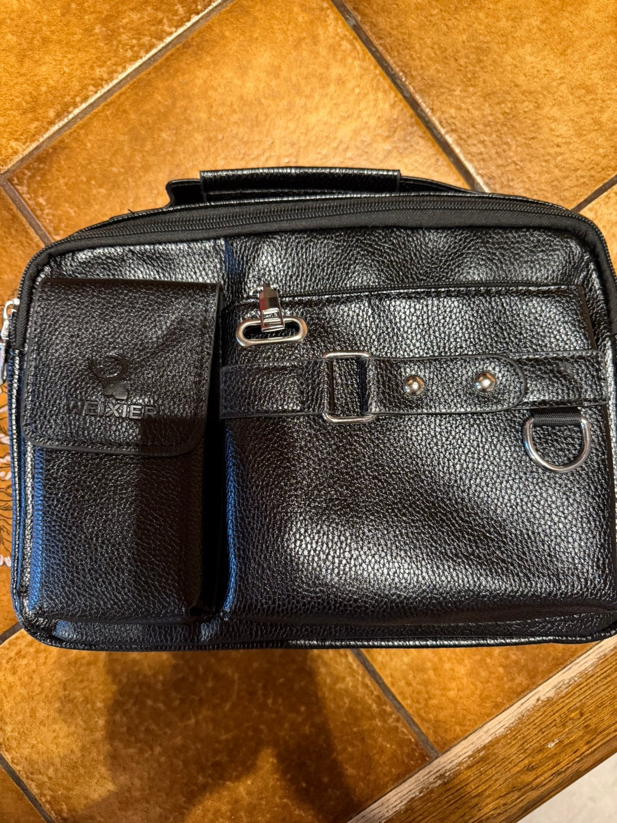 HEREN DRAAGTAS WEIXIER LEDER, Handtassen en Accessoires, Tassen | Reistassen en Weekendtassen, Zwart, Minder dan 40 cm, Nieuw