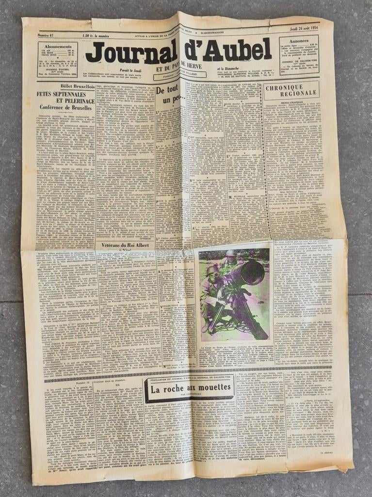Lot de deux numéros du Journal d’Aubel – 1926 et 1954, Collections, Revues, Journaux & Coupures, Journal, Enlèvement