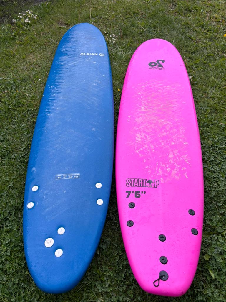 Softop surfboards, Watersport en Boten, Golfsurfen, Ophalen, Gebruikt, Funboard, Met vinnen