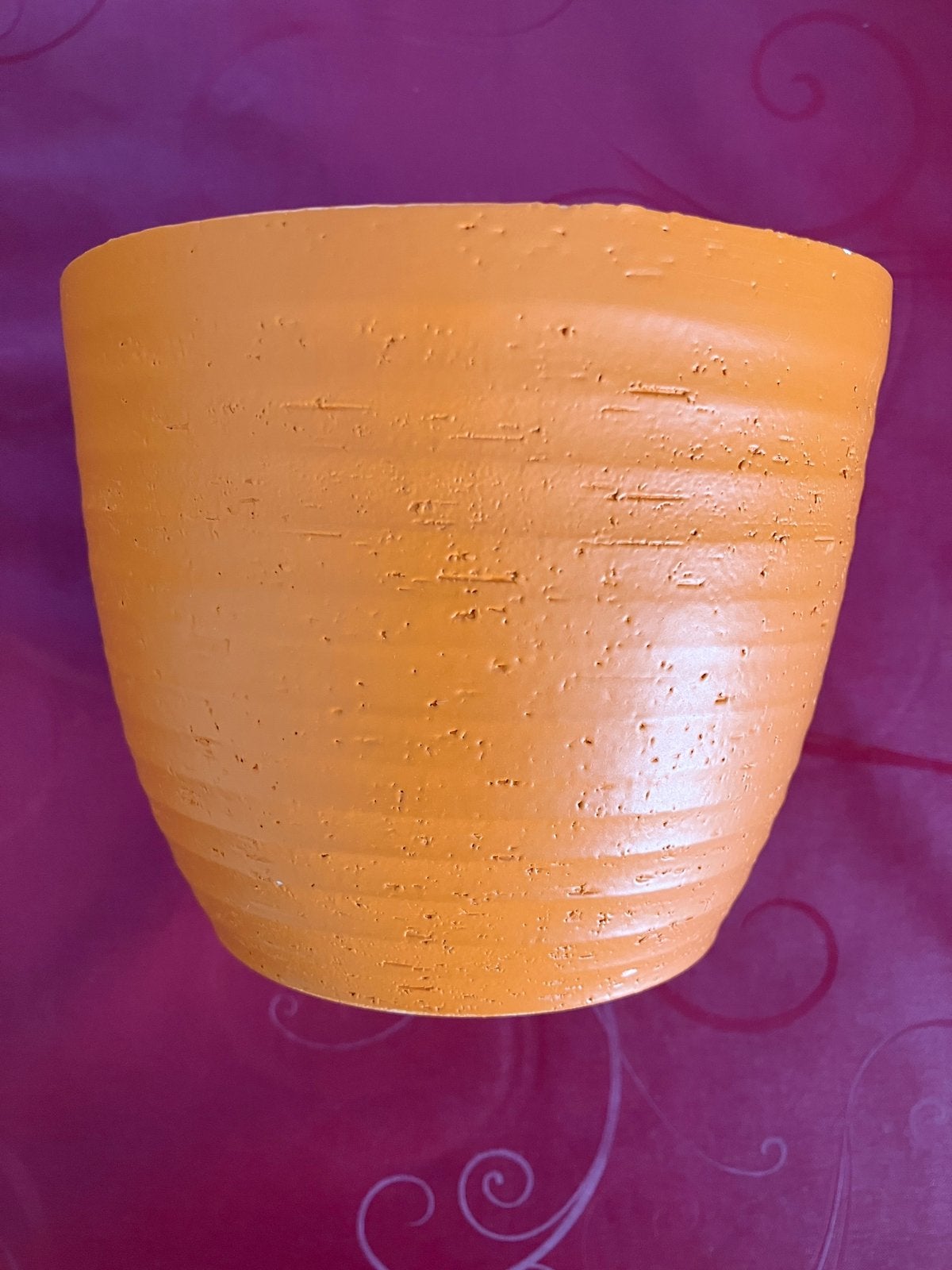 Bloempot oranje 11 cm hoog 14 cm diameter, Neuf, Enlèvement ou Envoi, Moins de 25 cm, Intérieur