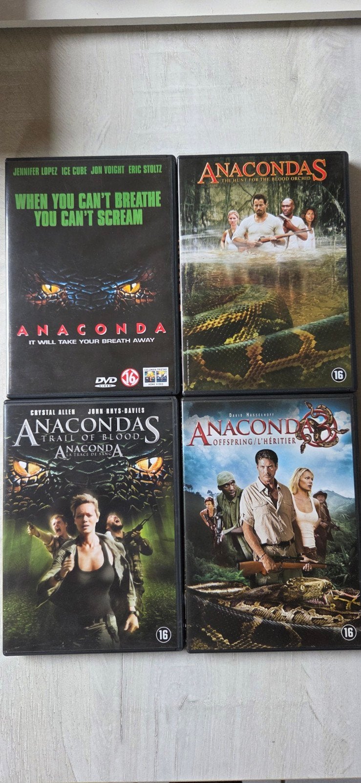 Anaconda(4films), Cd's en Dvd's, Ophalen